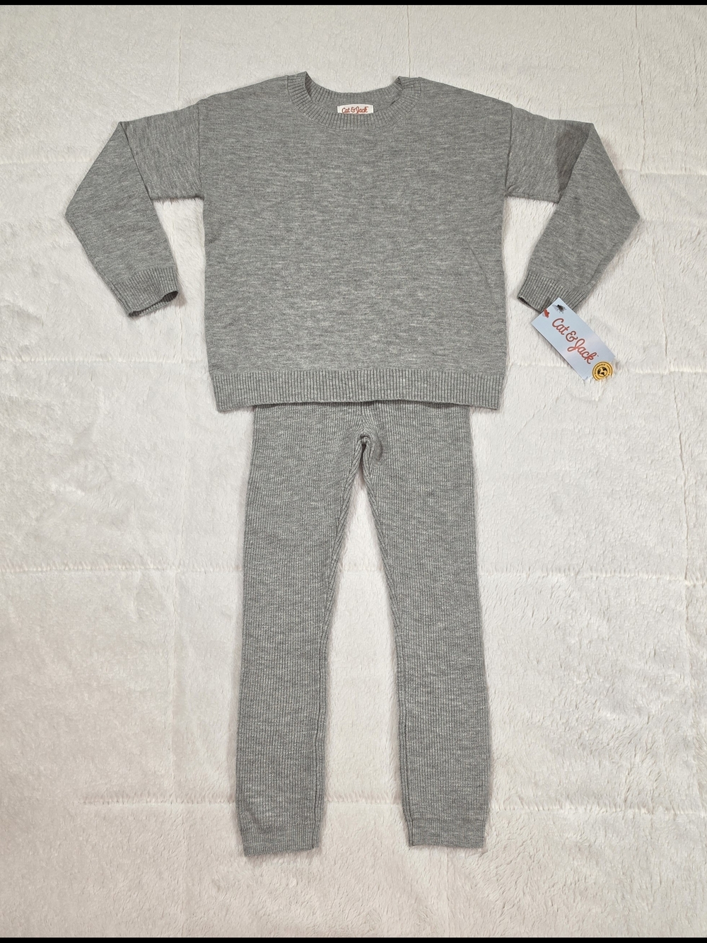 Cat & Jack Gray Knit Kids Pajama Set(100PC-96)